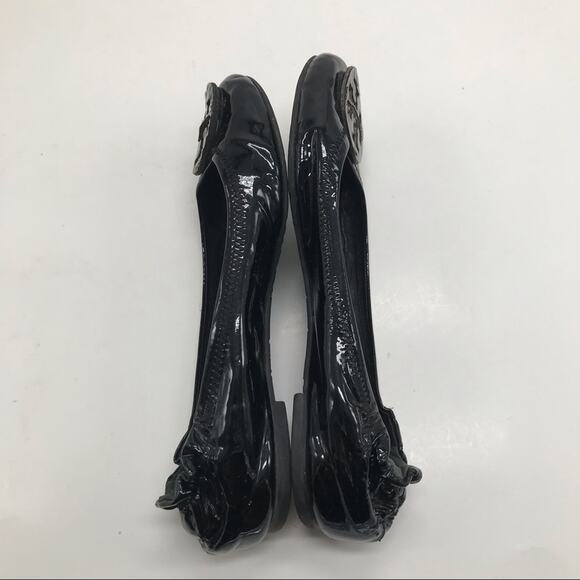 Tory Burch Women's Black Patent Leather Reva Ballet Flat 6.5 - Picture 3 of 10
